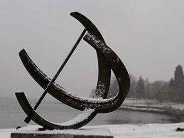 Sundial in Snow